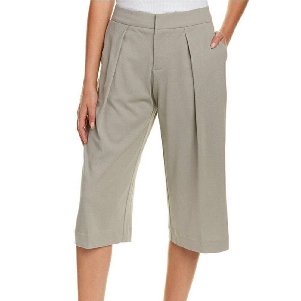 James Perse Los Angeles Jersey Matte Pleated Culotte Crop Pants‎ Gray Women 28